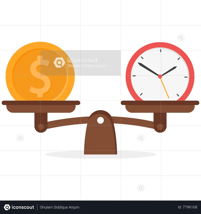 Comparison between work and time  Illustration