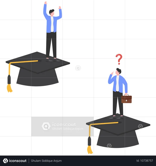 Comparison of graduate winner with failed student  Illustration