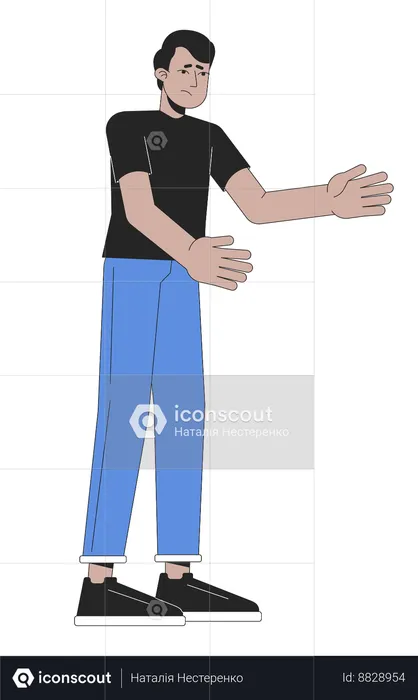 Compassionate man arms out  Illustration