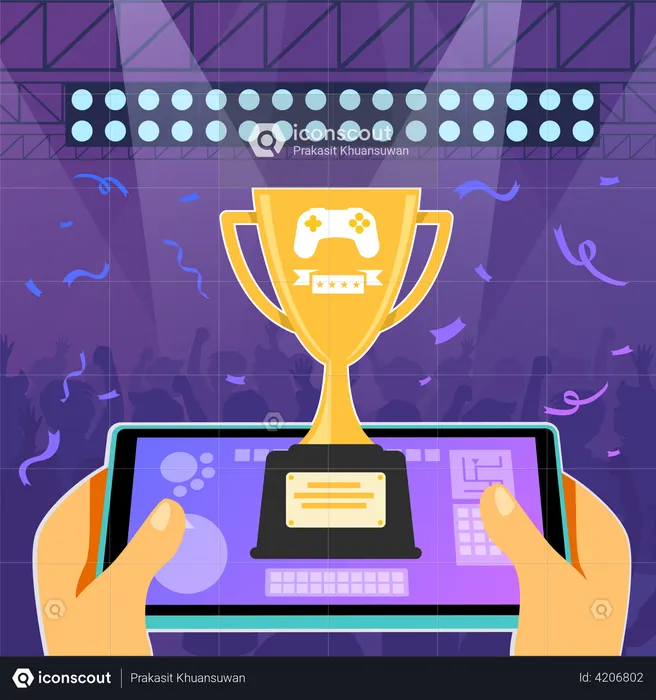 Competencia de juegos en línea  Ilustración