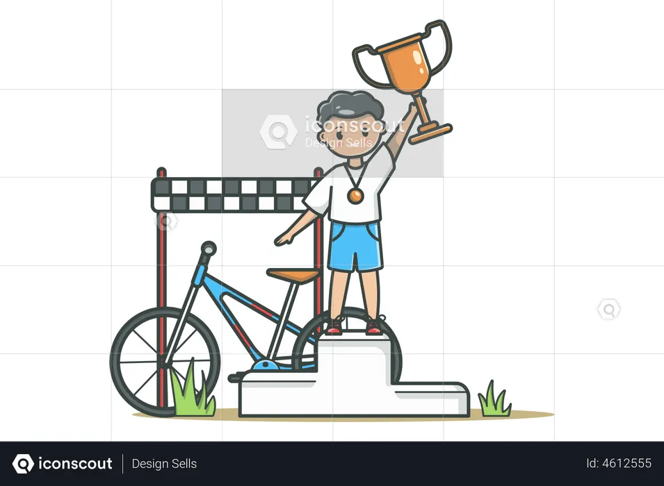 Competição de ciclismo  Ilustração