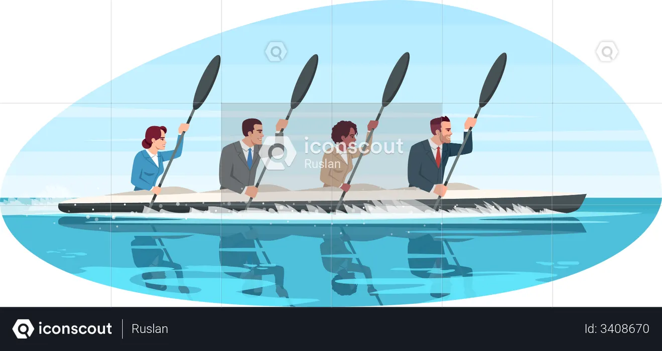 Completar la tarea mediante el trabajo en equipo.  Ilustración