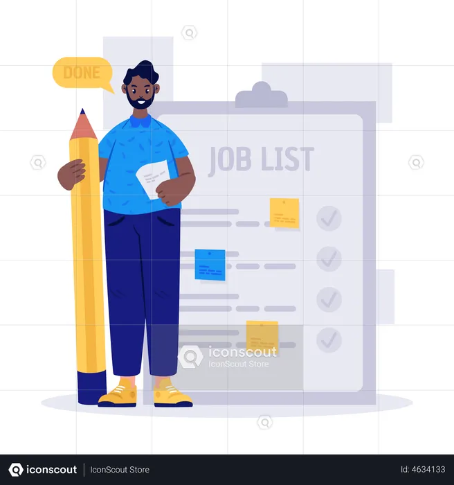 Complete job list  Illustration