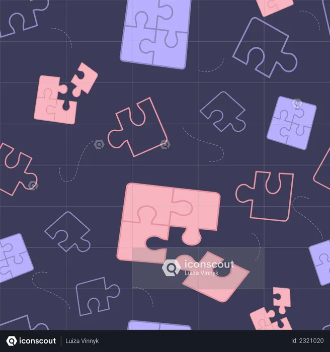 Components Puzzle pattern on Dark Background  Illustration