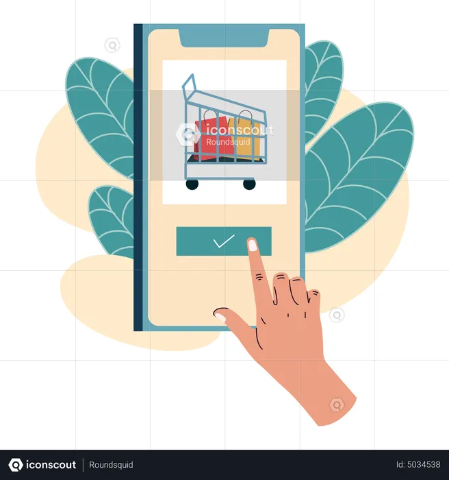 Comprando en línea  Ilustración