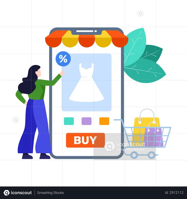 Comprar en linea  Ilustración