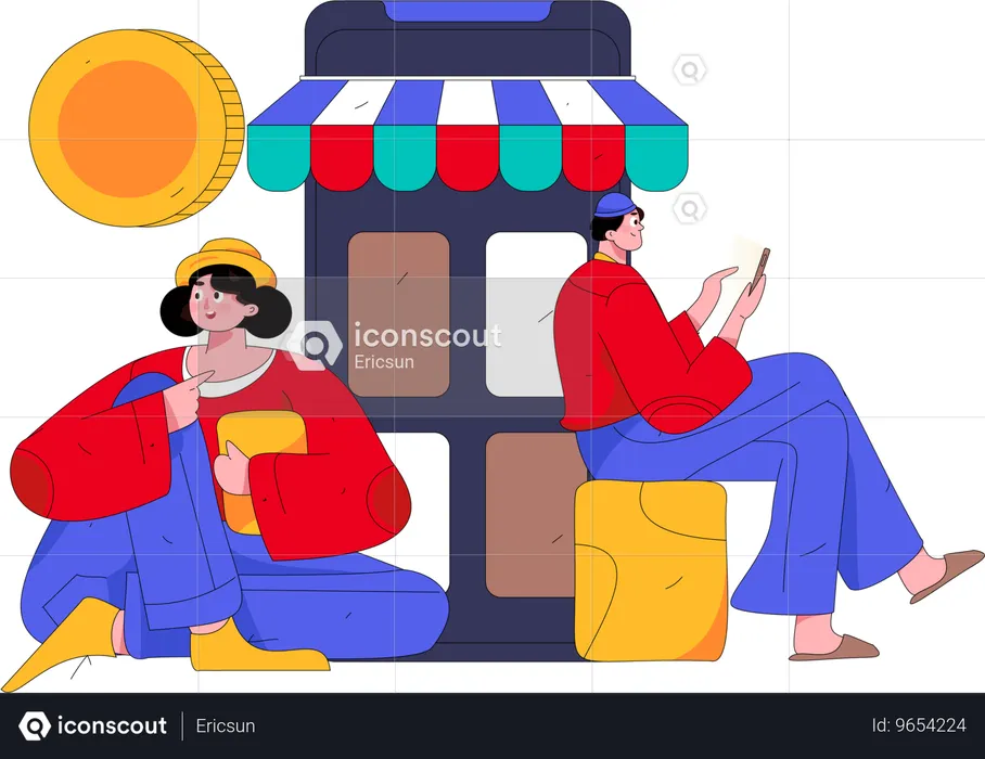 Compras on-line com desconto  Ilustração