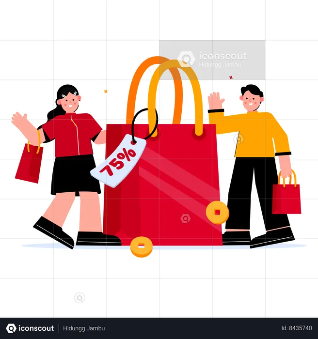 Compras del año nuevo chino  Ilustración