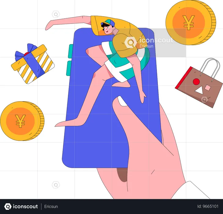 Compras digitales  Ilustración