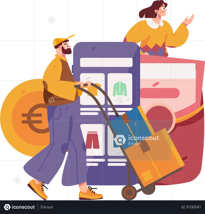 Compras online  Ilustração