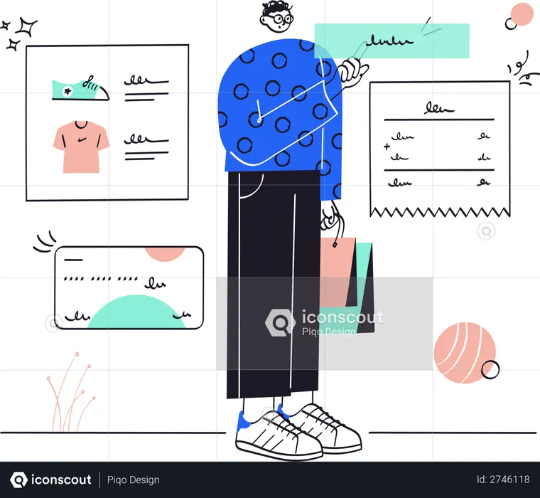 Las compras en línea  Ilustración