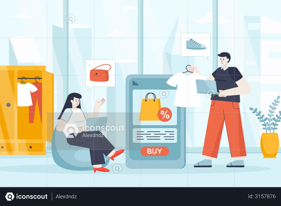 Compras online  Ilustração