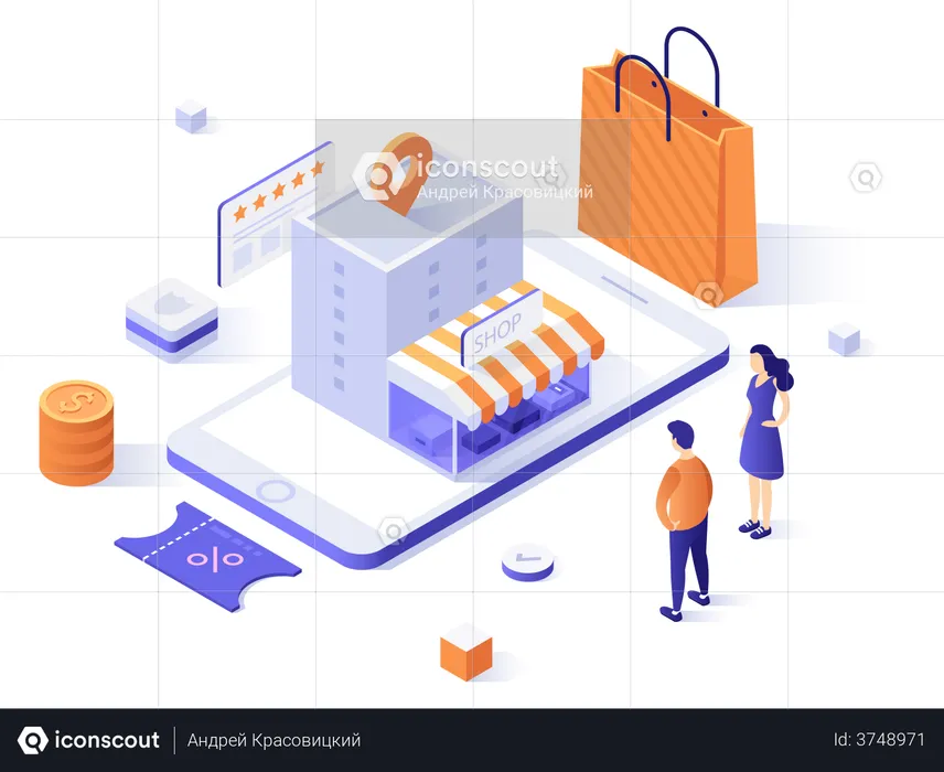 Compras online  Ilustração