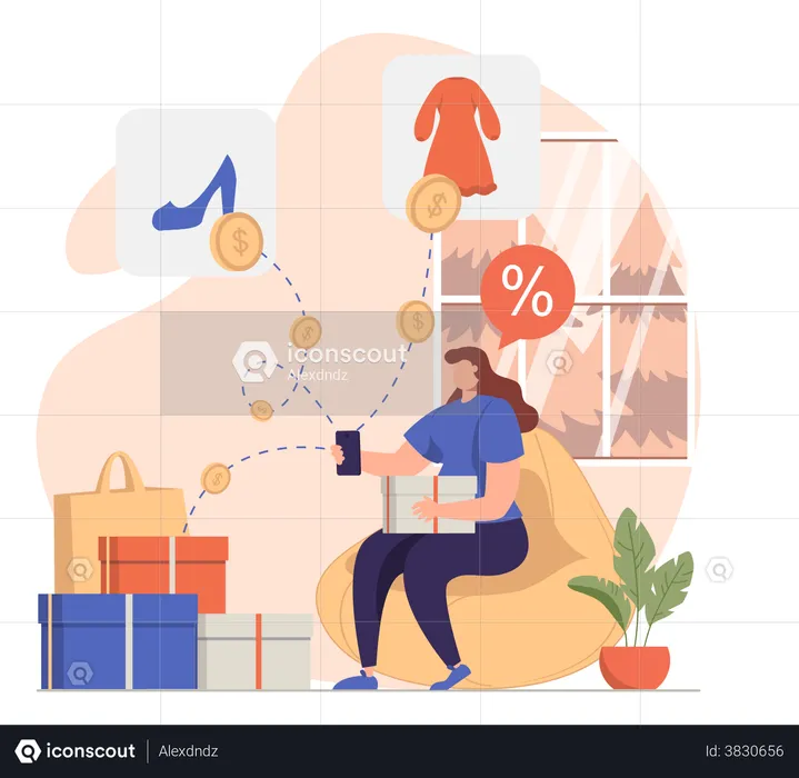 Compras online  Ilustração