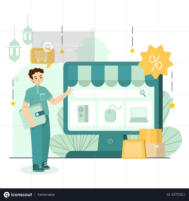 Compras online  Ilustração