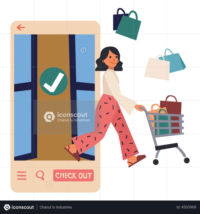 Las compras en línea  Ilustración