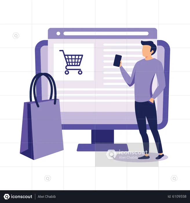 Compras online  Ilustração