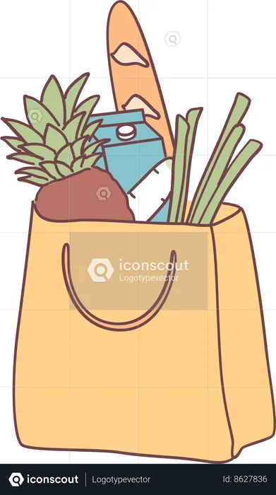 Comprando verduras  Ilustración