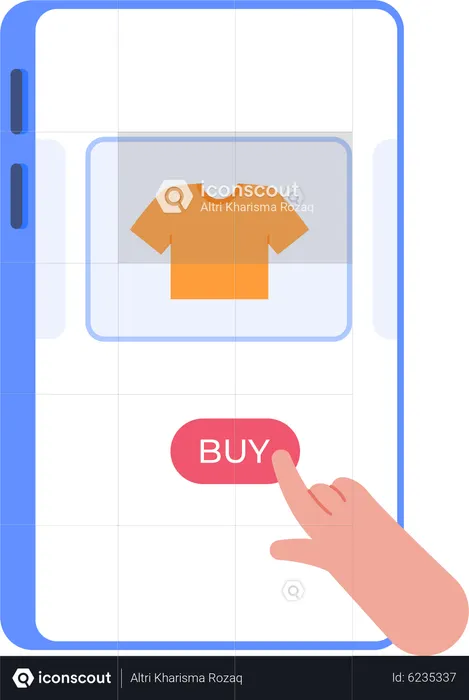 Compre camisetas online no aplicativo móvel  Ilustração