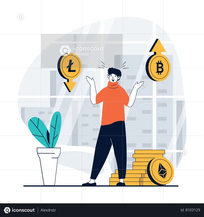 Comprar e vender criptografia  Ilustração