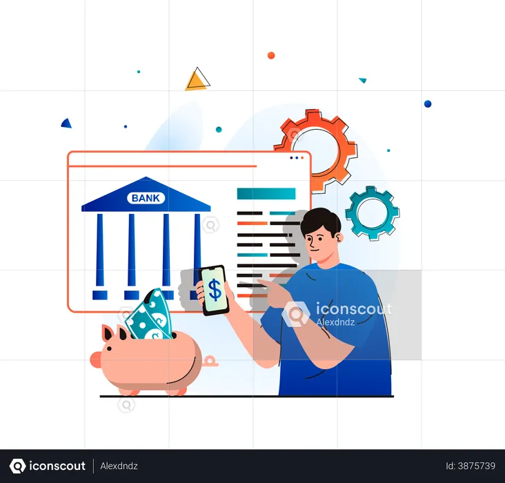 Compte bancaire en ligne  Illustration