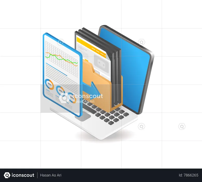 Desempenho de dados do servidor de computador  Ilustração