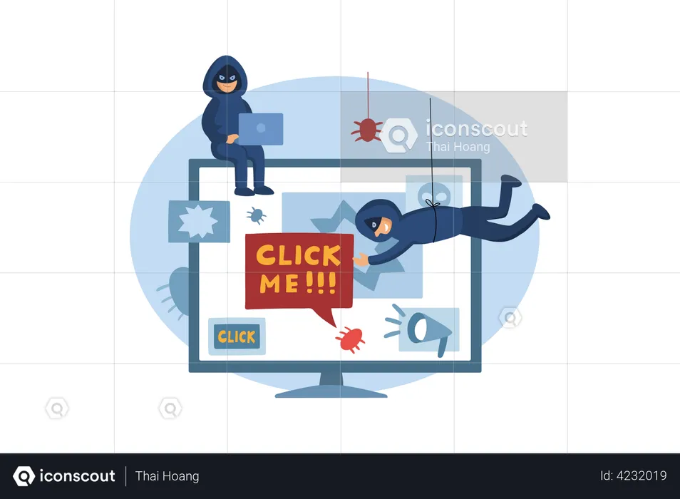 Computer adware attack  Illustration