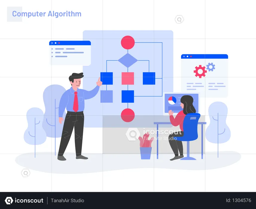 Computer Algorithm Illustration Concept  Illustration