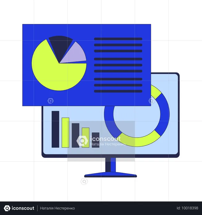 Computer analysiert Daten  Illustration