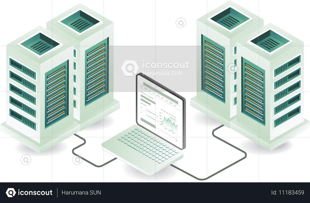 Computer cloud server maintenance technology  Illustration