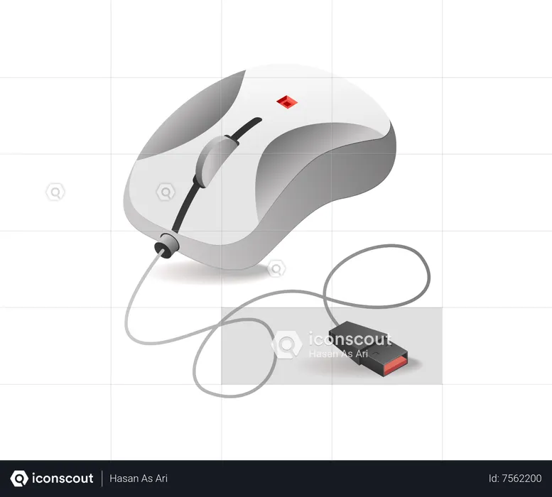 Computer data cable mouse  Illustration