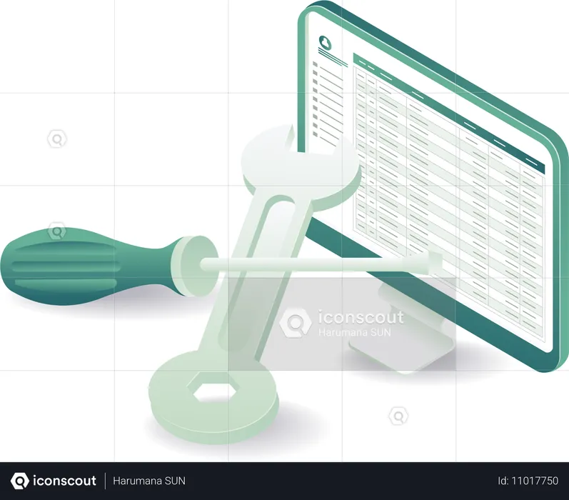 Computer data maintenance and repair  Illustration