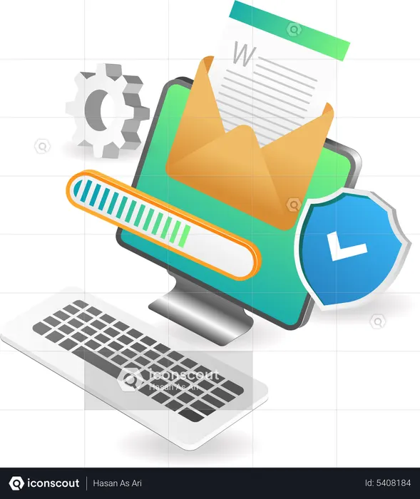 Computer data security  Illustration