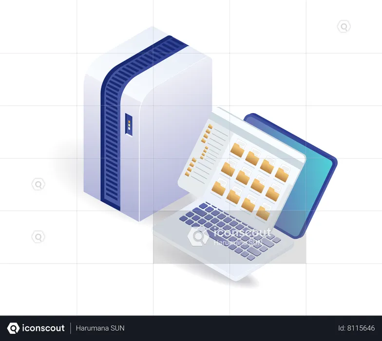 Computer data storage server  Illustration
