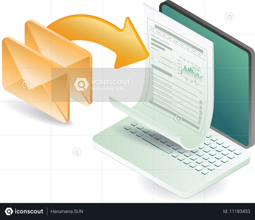 Computer-E-Mail-Datenanalyse  Illustration