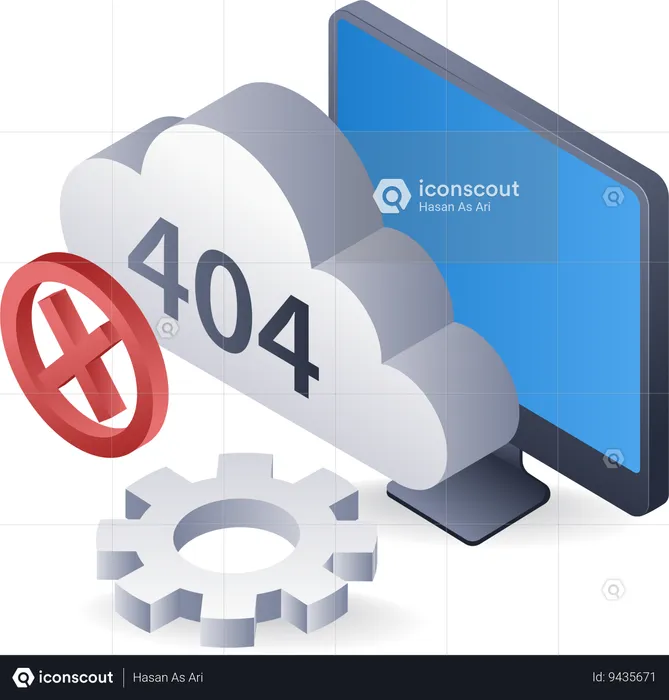 Computer error code 404 technology system  Illustration