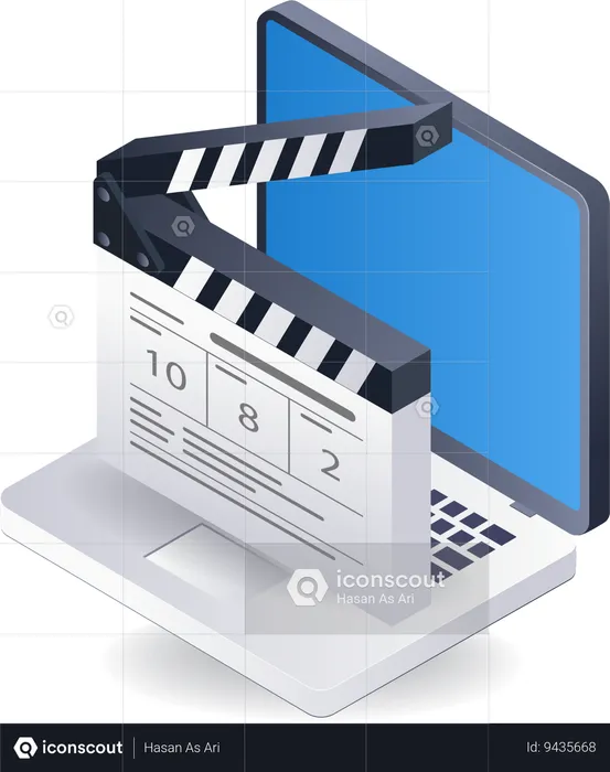 Computer film editing  Illustration