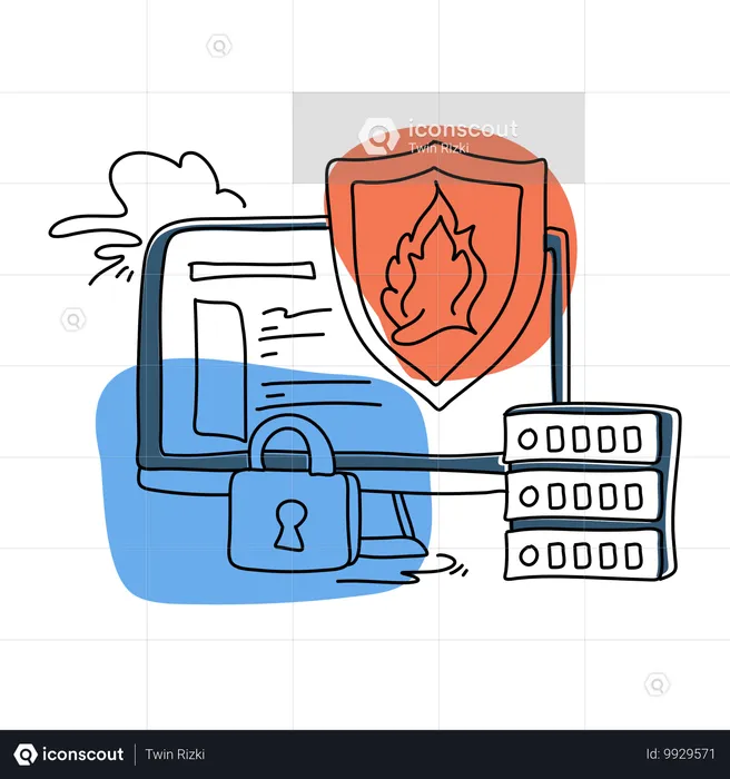 Computer-Firewall  Illustration