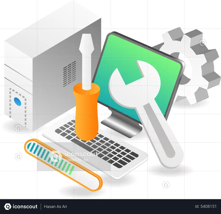 Computer maintenance  Illustration