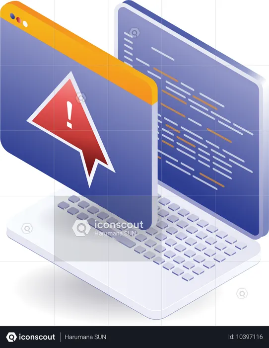 Computer programmer warning screen  Illustration