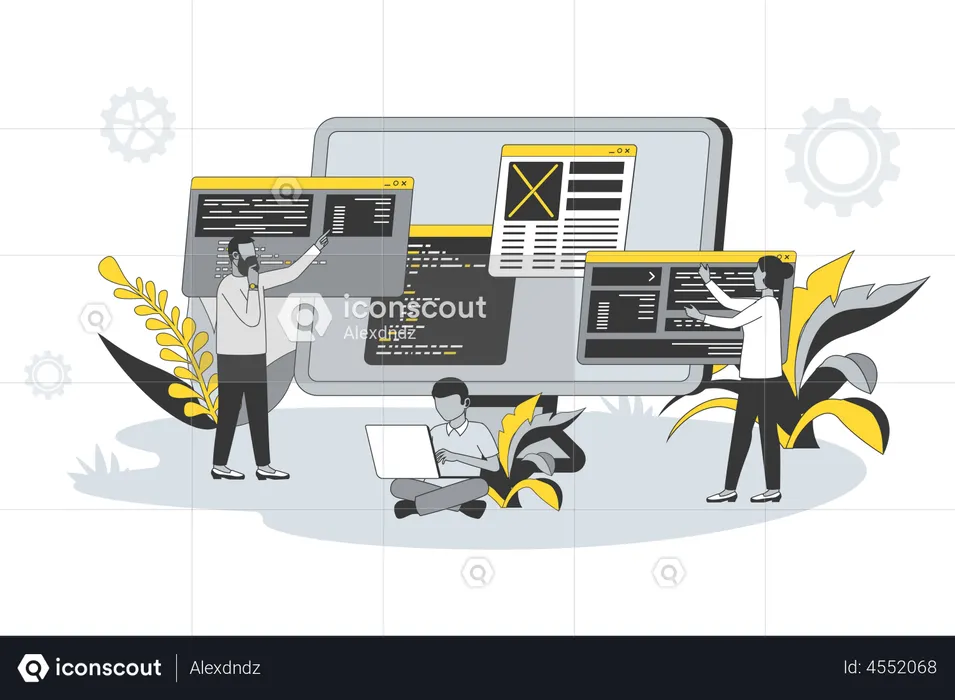 Best Computer Programming Illustration download in PNG & Vector format