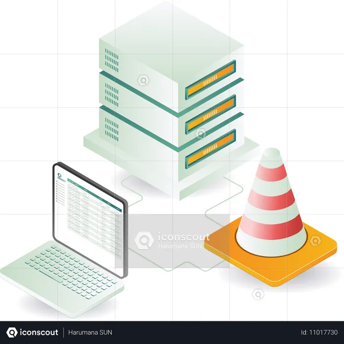 Computer server and data maintenance process  Illustration