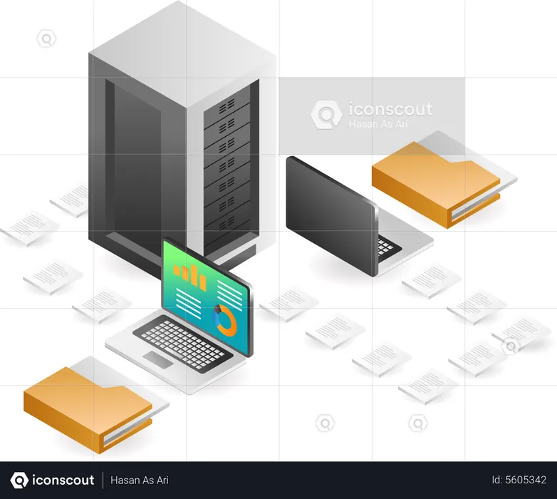 Computer server data  Illustration
