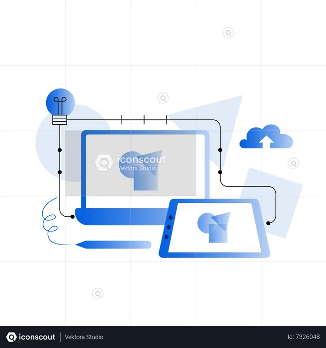 Computer Synchronization  Illustration