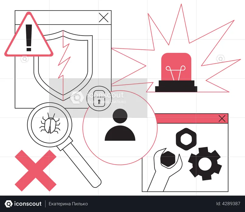 Computer system breakdown  Illustration