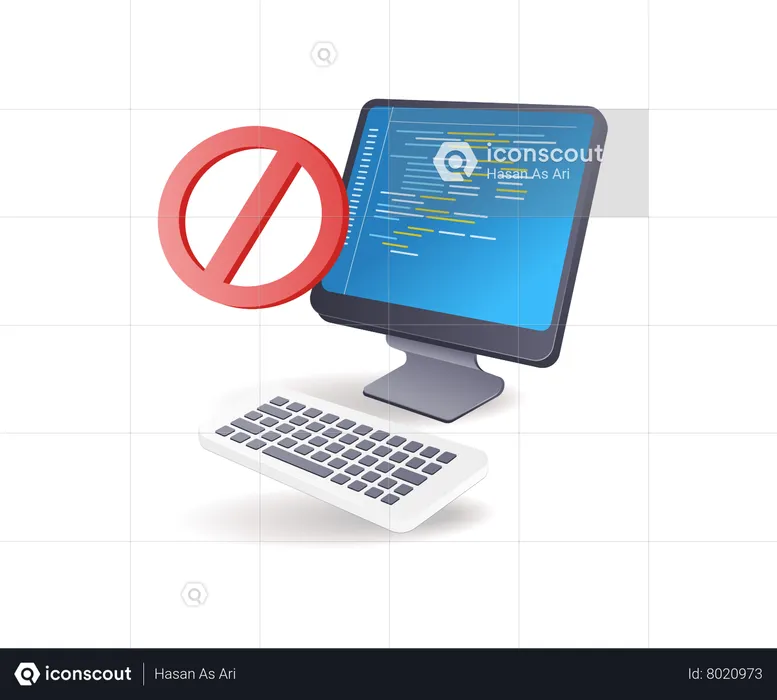 Computer system warning  Illustration