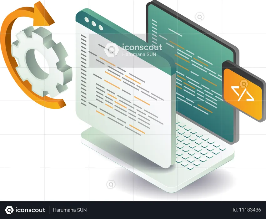 Computer systems programming technology  Illustration