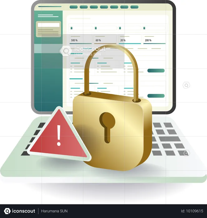 Computer Technology Data Security Performance Analysis Dashboard  Illustration