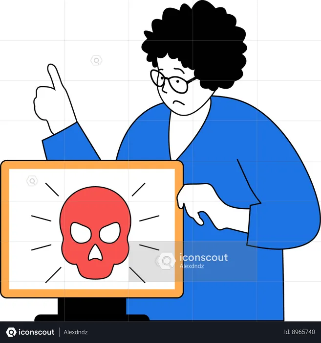 Computer virus attack  Illustration