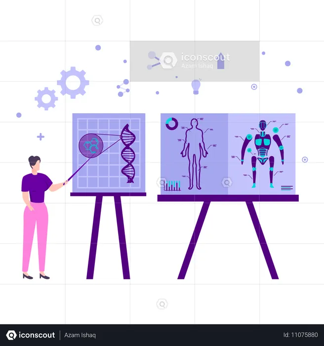 Computerbiologie spielt Schlüsselrolle bei der Entwicklung von Robotern  Illustration